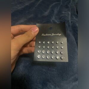 12 Pairs Sparkling zirconia Decor Stud Earrings Set